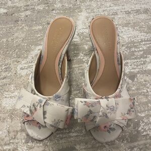 ANTONIO MELANI Floral Bow Heels - Cream and Pink